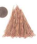 Copper 21 Gauge 1.75 Inch Eye Pins Pack Of 100 For Jewelry Making Beadwork And Wire Wrapping Pro Grade Beading Findings For DIY Earrings Necklaces And Bracelets рядом with a penny
