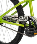20-inch wheel detail of Growth Ready Kid Bike with 12 16 and 20 Inch Wheels, removable training wheels, glossy green frame
