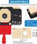 35mm Hinge Jig for Cabinet Doors, adjustable drilling guide showing edge distance with aluminum alloy build, easy to use design