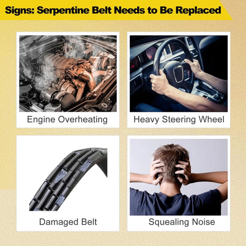 Graphic showing signs Serpentine Drive Belt 6 Rib 39.69 Inch Replacement For Hyundai Sonata 2015 2019 needs replacing