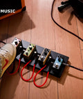 Guitarist using Compact 14 Inch Guitar Pedal Board With Solid Build And Lightweight 350 g 14 By Five And A Half By One Inch