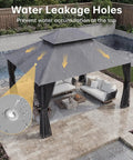 12 By 10 Foot Gazebo With Double Roof And Mosquito Netting For Outdoor Parties Heavy Duty Backyard Patio Tent with Water Leak Holes