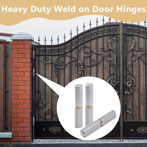 Beefy Weldable Barrel Hinges 2 3 8 by 1 2 Inches Bullet Hinges Carbon Steel on decorative gate