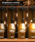 Outdoor LED String Lights 240ft Total Connectable Dimmable IP65 Waterproof For Patio Bistro Cafe Porch Party Vibe With S14 Edison Bulbs