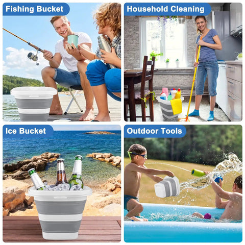 5L Collapsible Cleaning Bucket With Triple Reinforced Frame For Camping And Outdoor Use in various situations