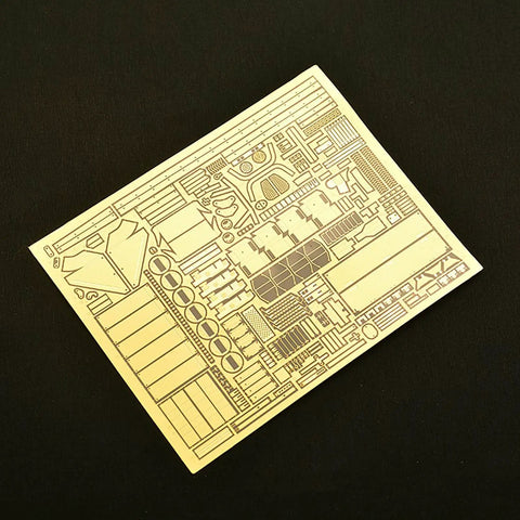 Etched Parts Upgrade Set For 1/35 US Sherman M4 M4A1 M4A3 Tanks With Photo-Etched Detail showing brass etched sheet