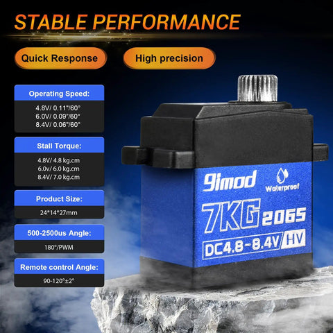 7Kg Beefed Up High Torque Digital Micro RC Servo For Crawlers 8.4V HV Waterproof on rocky surface