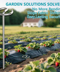 Galvanized 6 Inch Round Head Landscape Nails Tough As Nails Anti Bending Weed Barrier Stakes For Lawn Garden Fence Plant Cover And Ground Security Pack Of 50 shown securing fabric in garden.