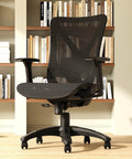 Ergonomic Mesh Office Chair With Adjustable Lumbar Support And 3D Armrests, Tilt Function, Wide Seat, And Swivel Design in office setting