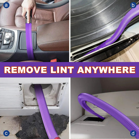 Dyson Compatible Dryer Lint Vacuum Attachment Hose cleaning car and dryer vents, Flexible Cleaner Kit in use