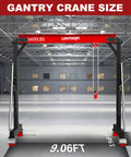 Heavy Duty 3 Ton Gantry Crane 6600 Lbs Heavy Liftin Power with specified dimensions in a workshop setting.