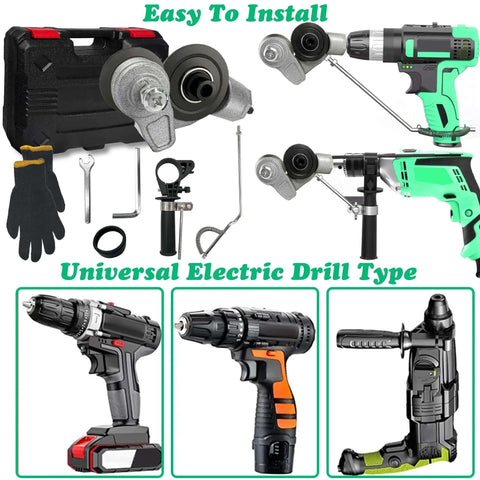Beefy Heavy Duty Metal Sheet Cutter Drill Attachment With Serrated Wheel for Precise Iron and Aluminum Cutting, accessories shown.