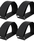 Black 4-piece set of Leg Exerciser Traction Straps For Under Desk Workouts With Elliptical Pedal Band Set Pedal Straps And Stability Beams