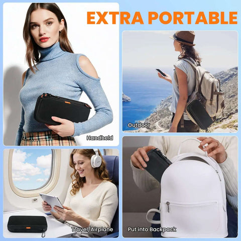 Heavy Duty Double Layer Hard Shell Electronics Organizer Travel Case With Hella Tough Impact Armor for daily use in travel, handheld and backpack.