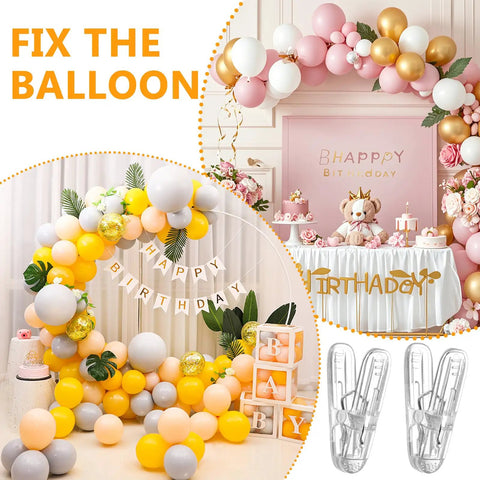 Totally Awesome 40 Pack Balloon Arch Clips Set With 2.4 Inch Plastic Spring Clamps For Party Decor Backdrops And Crafts That Stay Hidden. Clear plastic spring clips for balloon arches and backdrops