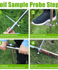 Steps for using 40 Inch Stainless Steel Soil Sample Probe With T Style Handle For Precise Soil Core Sampling In Garden Farm Lawn Golf Course And Outdoor Use Built To Last Rust Resistant