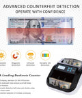 Beast Money Counter With Batch Mode And Value Add, 1100 Pieces Per Minute LCD Display UV MG IR Detection Banknote Counter