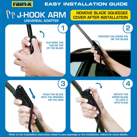 Easy installation guide for Tough As Nails Silicone Wiper Blade Replacement 26 Inch with J-Hook arm adapter.