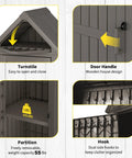All Weather Outdoor Resin Storage Cabinet With Removable Shelves Lock Ring And Reinforced Floor features and details
