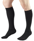 Top Shelf 30-40 Mmhg Graduated Compression Stockings Knee High Closed Toe Unisex Medical Support Hose in durable black color.