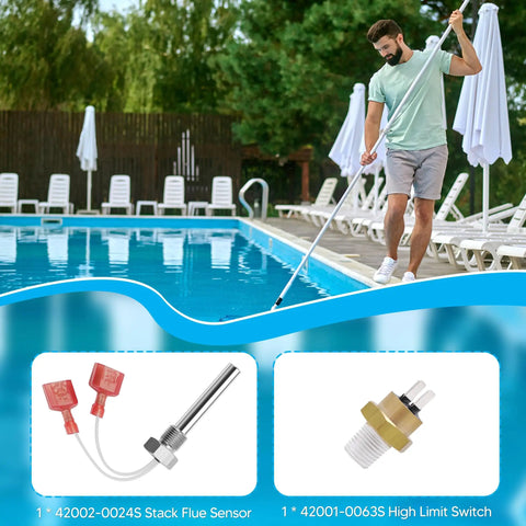 Stack Flue Sensor And High Limit Switch Replacement Kit For Pentair Sta-Rite MasterTemp Max E Therm Pool And Spa Heater Electrical System