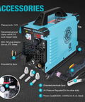 40 Amp Non-Touch Pilot Arc Plasma Cutter With Dual Voltage 120 Volt And 240 Volt IGBT Inverter, Digital Display, accessories shown