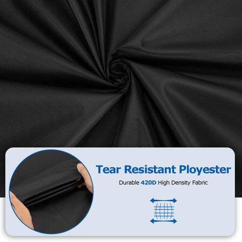 Close-up of black durable 420D polyester fabric for Chaise Lounge Covers Two Pack Waterproof Outdoor Protectors