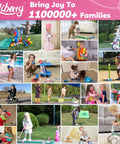 Collage of kids playing outside with various toys, including Toddler Golf Set For Kids Aged 2 To 4 Boys And Girls Upgraded Golf Clubs