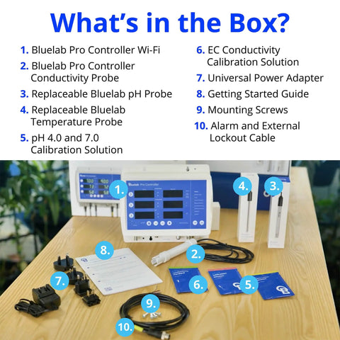 WiFi Enabled Hydroponics Pro Controller For Around The Clock Automated PH, EC And Temperature Dosing including accessories