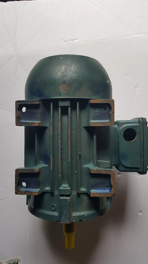 Top view of 2HP 460V 3-Phase AC Electric Motor, 1165 RPM, 184T Frame, W21 Design, Model 00212EP3E184T, Heavy-Duty Industrial Motor