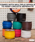 12 Gauge Primary Automotive Wire Kit 1000 Ft Total in 10 Color Options PVC Protected Copper Clad Aluminum 100 Ft Per Roll