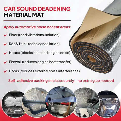 Heavy Duty 590 Mil Sound Deadening Foam Roll 125 X 40 Inches closed cell mat for car noise reduction applications.