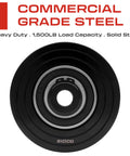 3.5 Inch V Groove Wheel Inverted V Shape For Sliding Gates Heavy Duty Track Wheel 1500 lb Load Capacity Front View