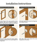 Installation instructions for Antique Brass Butt Hinges For Cabinet Doors And Wooden Boxes 1.5 Inch Square with detailed steps.