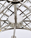 Top view of Hella Sweet Madison 8 Light Pendant With Royal Cut Crystals Polished Nickel Finish transitional lamp design.