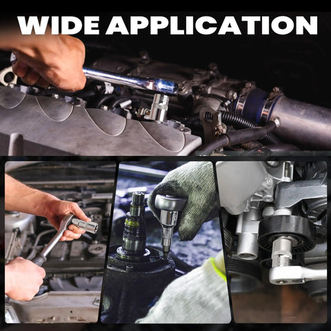 Wide application of the 64-Piece Torx Socket Set With Three Eighths, One Quarter, And One Half Inch Drives, External Torx Sockets.