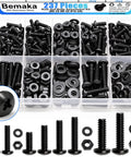 237-Piece Machine Screws And Bolts Kit With 304 Stainless Steel Fasteners, Black Zinc Finish, 8 Sizes From #6-32 To #10-24