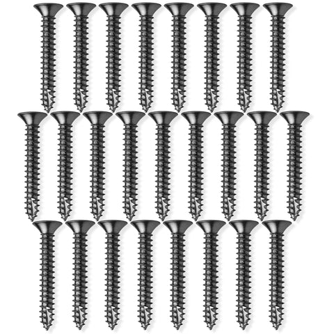 Heavy Duty Black Wood Screws For Door Hinges Nine By One And One Half Inch Pack, 25 black alloy steel screws