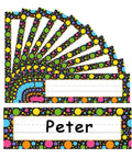 Watercolor Dots Desk Name Plates Set With 36 Confetti Style Name Tags For Desks Kid Friendly Classroom Decor For Kindergarten And Preschool Back To School Must Haves For Teachers
