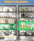 Beefy Six Tier Rolling Wire Shelf On Wheels For Garage And Home, Heavy Duty Steel Rack With 18 x 45 x 82 Inches Capacity, Black Finish, smooth mobility, easy assembly, durable storage unit showing adjustable shelves.
