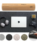 Large Felt Desk Mat 35 x 17 Inch Charcoal With Seamless Design And Anti Slip Rubber Dots Full Keyboard And Mouse Pad