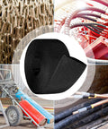Heavy Duty Nylon Cable Protector Sleeve For Wire Harnesses, Flexible Braided Cord Cover shown on a black roll with various other tools.