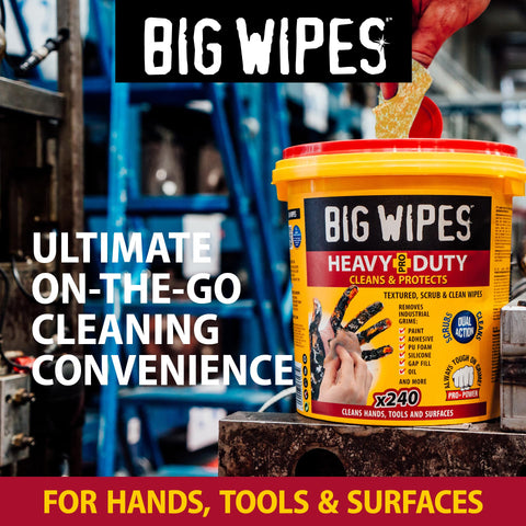 Heavy Duty Hand Cleaning Wipes With Textured Scrubbing Degreaser For Mechanics And Tool Pros In The Shop 240 Count Bucket
