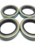 Pack of 4 WesternPrime trailer hub wheel grease seals, green outer housing with black rubber inner, for 3500-lb EZ Lube axles
