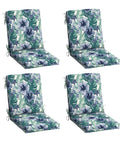 4-Pack Outdoor Patio Dining Chair Cushions 20x44 Inches, Rain-Proof And Fade-Resistant, PFAS-Free, Salome Tropical Pattern.