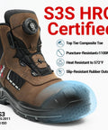 Composite Toe Work Boots With Quick Fit Dial Closure For Men And Women, Waterproof And Heat Resistant, Kevlar Puncture-Resistant