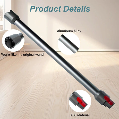 Long Reach Aluminum Extension Wand for Cordless Stick Vacuums with Quick Release 28.3 Inch Replacement Part detail view