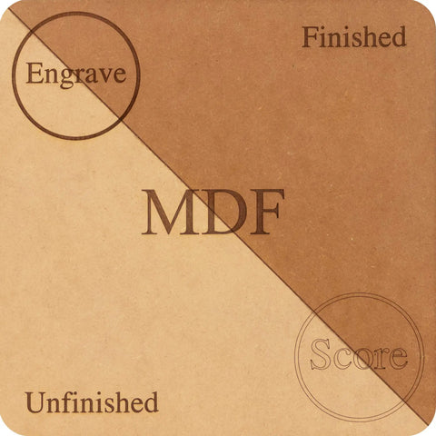 Close-up angle of Ten 12x19 Inch One Eighth Inch Thick MDF Sheets For Laser Engraving And CNC Projects, Glowforge Ready.