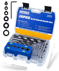 Drill Block Guide Set For Straight Holes With 9 Brad Point Bits And 6 Depth Collars in case, includes tools and brushes