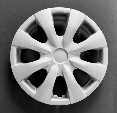 15 Inch 8 Spoke Silver Plastic Wheel Covers Set For 2009 2013 Corolla With Steel Wheels Four Piece Not Universal Fit Easy Snap On Installation No Fuss Durable ABS Construction.